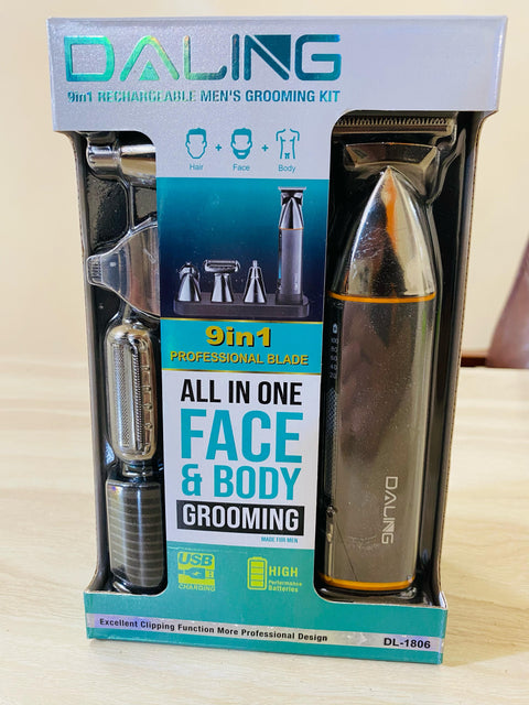 Daling 9-in-1 Rechargeable Men's Grooming Set – Shaver, Electric